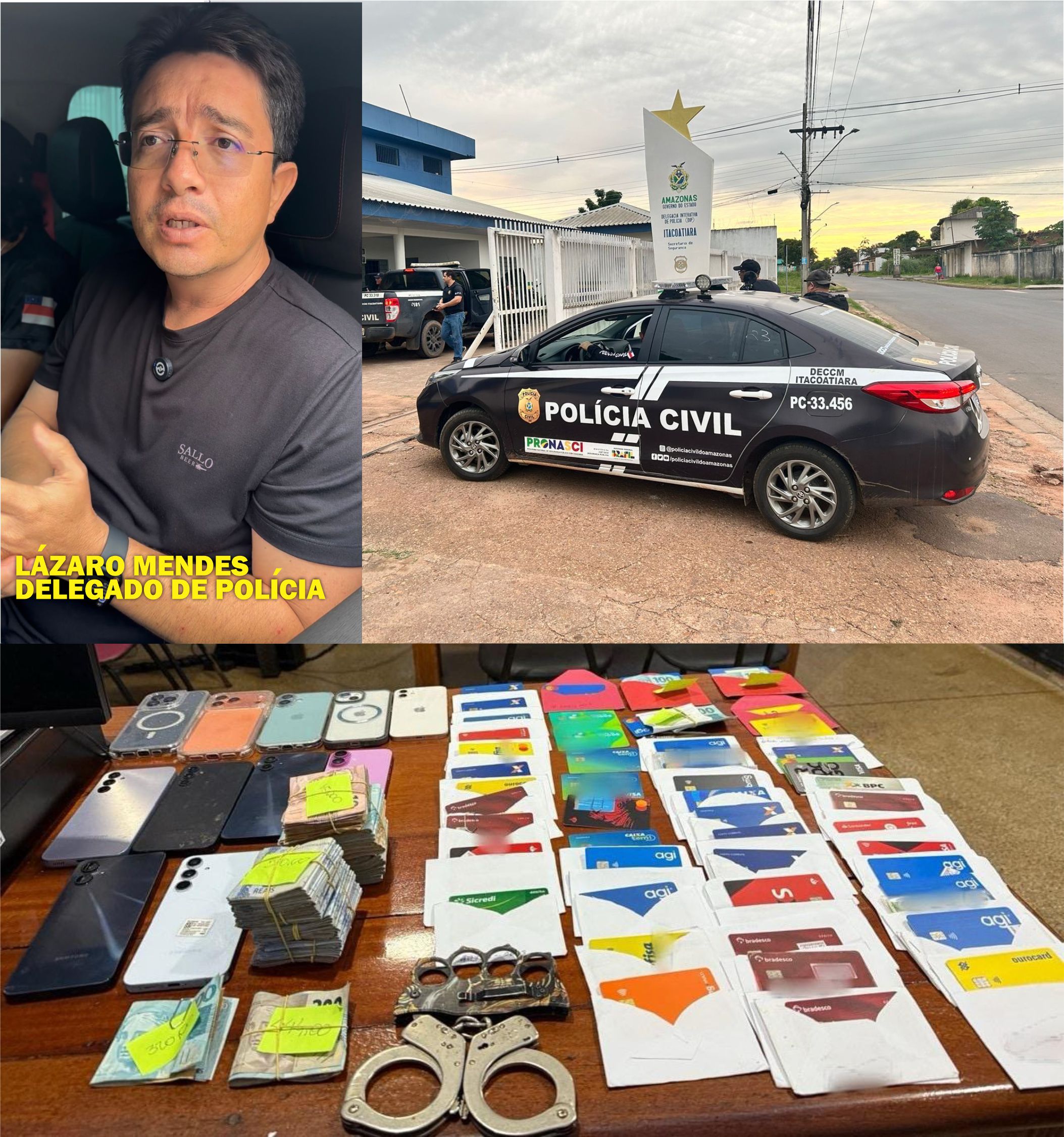 Polícia Civil apreende 47 cartões bancários e mais de R$ 17 mil na casa de agiota em Itacoatiara